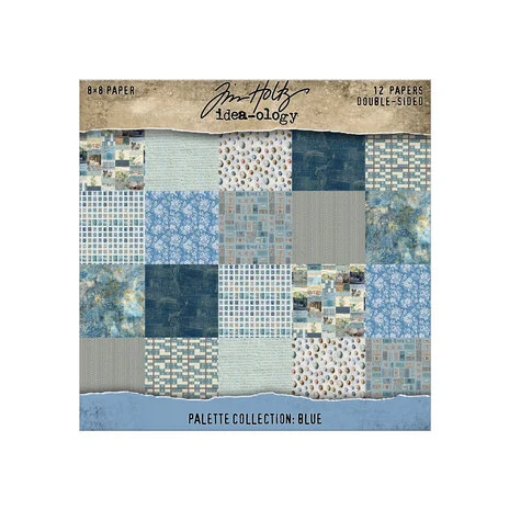 Picture of Tim Holtz Idea-ology Μπλοκ Scrapbooking Διπλής Όψης 8" x 8" – Palette Collection, Blue