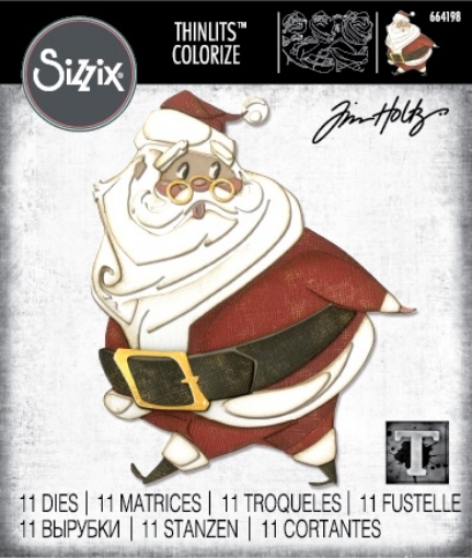 Picture of Sizzix Thinlits Colorize Tim Holtz | Μήτρες Κοπής Jolly St. Nick - Άγιος Βασίλης, 11 τεμ.