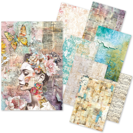 Picture of Ciao Bella CraftMix Paper Pack A5 | Χαρτιά Mixed Media The Sound of Spring, 8τεμ