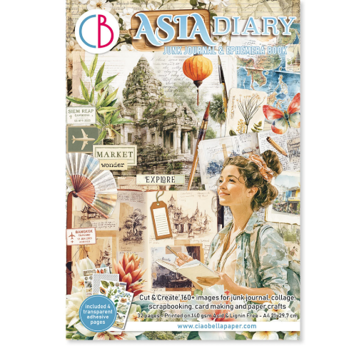 Picture of Ciao Bella Junk Journal Ephemera Book A4 – Asia Diary, 32 τεμ.