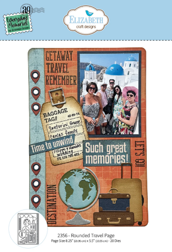 Picture of Elizabeth Craft Designs Dies by Everyday Memories | Σετ Μήτρες Κοπής – Rest & Relaxation: Rounded Travel Page, 20 τεμ.