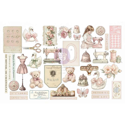 Picture of Prima Marketing Ephemera | Διακοσμητικά Εφήμερα Buttons & Keepsakes Stitched Clippings by Frank Garcia, 76τεμ