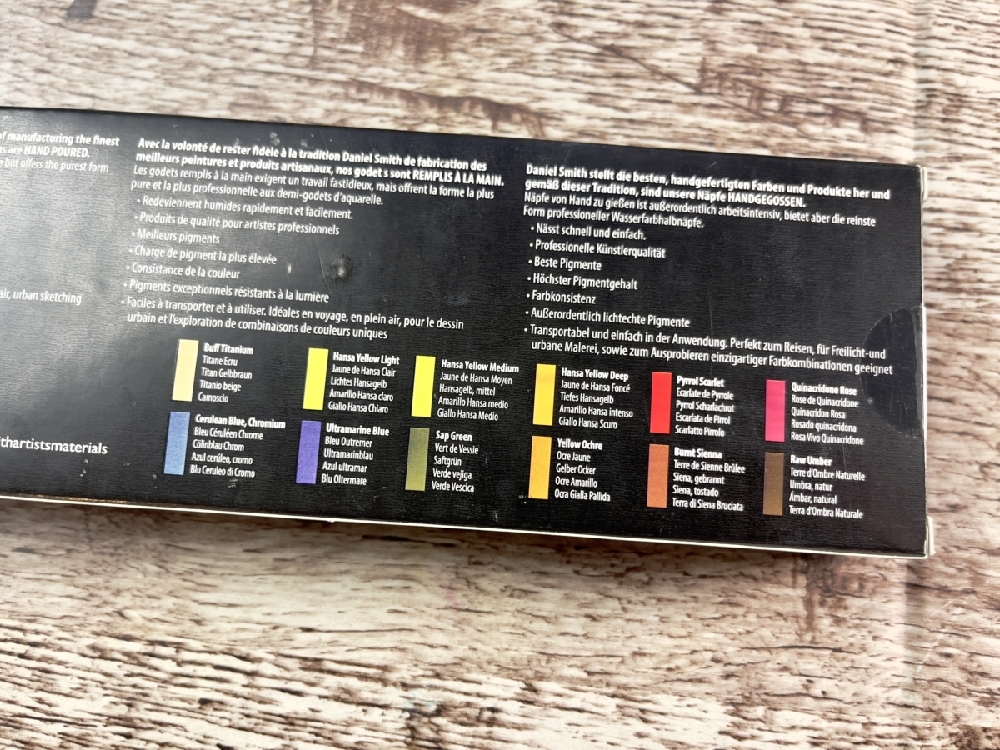 Daniel Smith Original Half-Pan Set of 12 Box Back Side