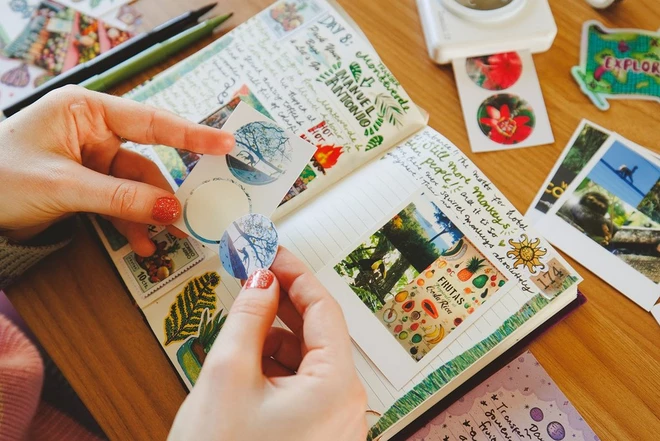 Travel journal stickers